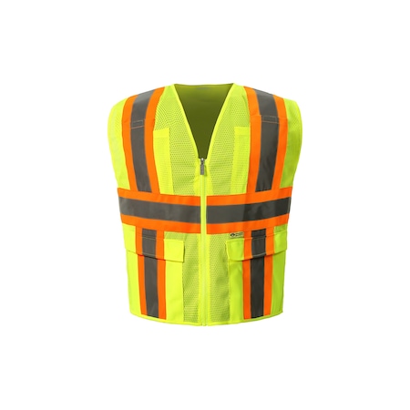 Flame Retardant Safety Vest, 5X-Large, Lime, Class 2